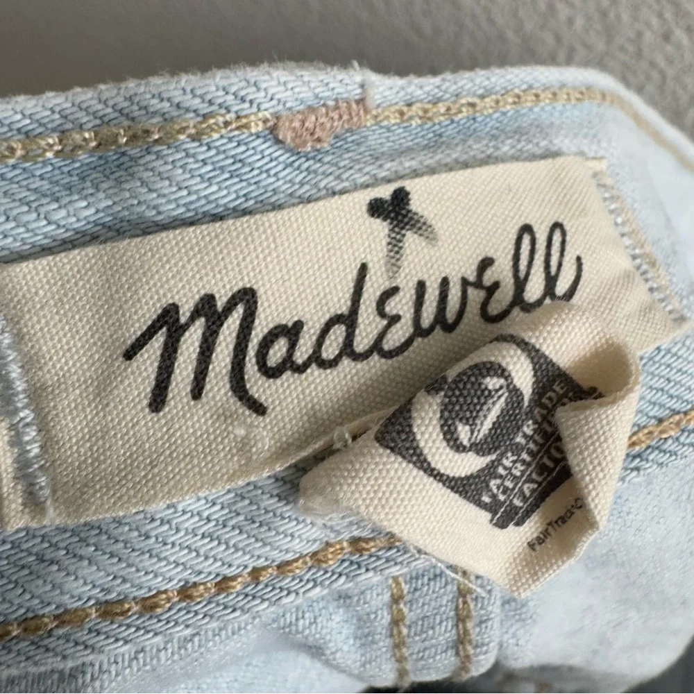 Madewell Pale Blue High-Rise Denim Cutoff Shorts